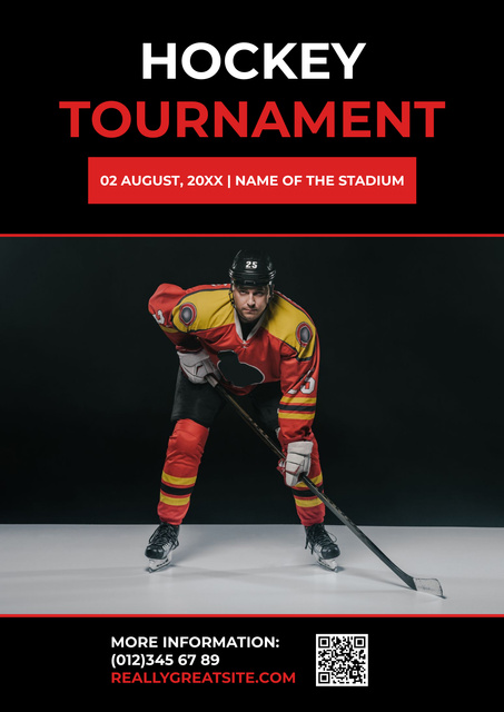 Hockey Competition Announcement Poster Šablona návrhu