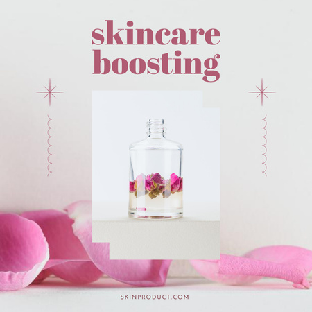 Skincare Product Ad with Bottle Instagram Design Template