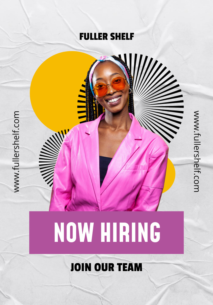 Vacancy Ad with Smiling Woman In Jacket Poster 28x40in Modelo de Design