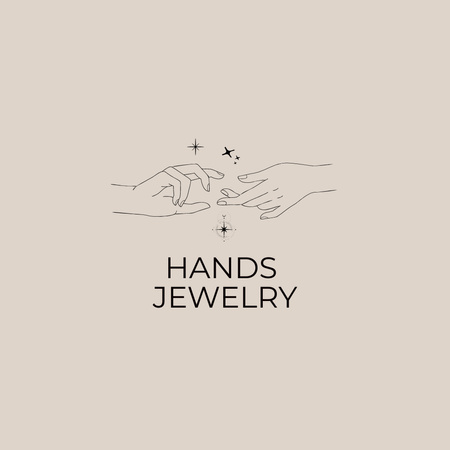 Emblem of Jewellery with Hands Logo Design Template