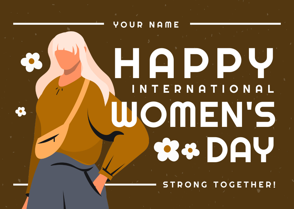 Designvorlage Creative Illustration on International Women's Day für Card