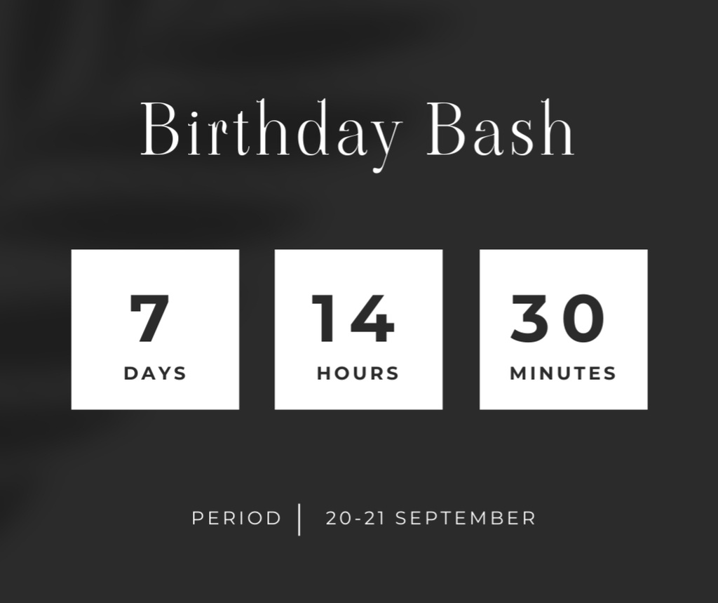 Birthday Bash Announcement Facebook Tasarım Şablonu