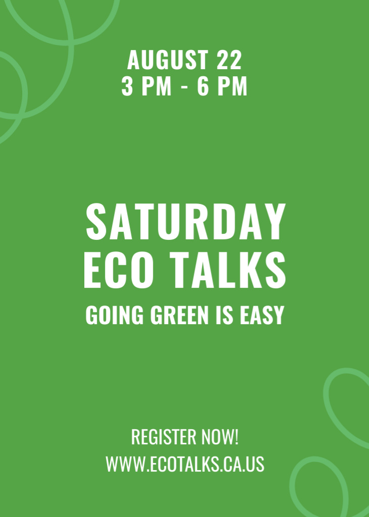 Platilla de diseño Ecological Event Announcement with Green Leaves Texture Invitation