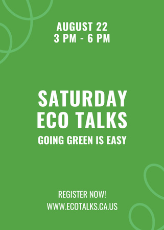 Ecological Event Announcement Green Leaves Texture Invitation Πρότυπο σχεδίασης