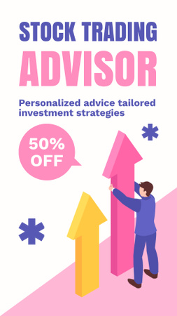 Discount on Services of Personal Advisor for Trading on Exchange Instagram Story Design Template