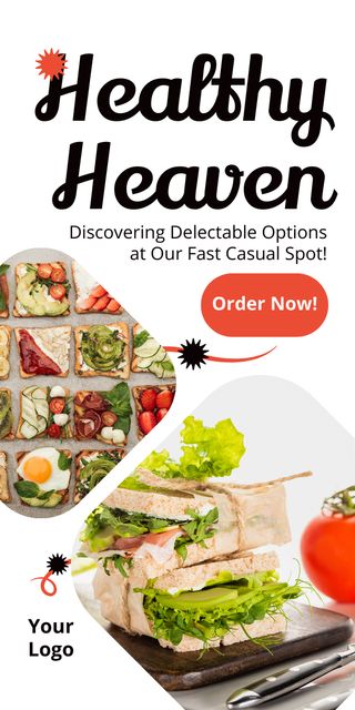 Offer of Healthy Meal from Fast Casual Restaurant Graphic Tasarım Şablonu