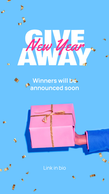 Ontwerpsjabloon van Instagram Story van New Year Festive Give Away Announcement