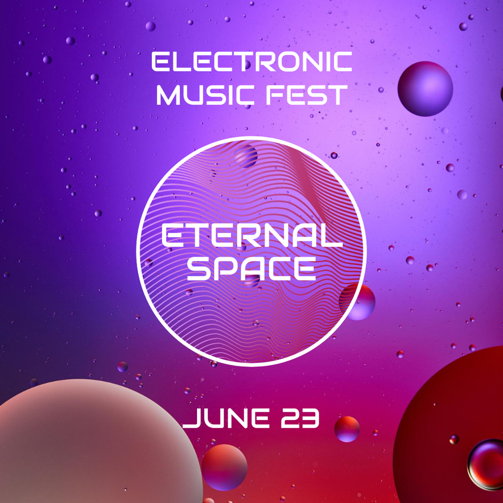 Electronic Music Festival Announcement Instagram Design Template