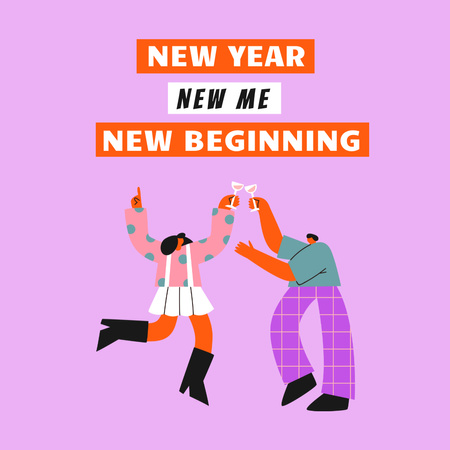 New Year Motivational Phrase Instagram Design Template