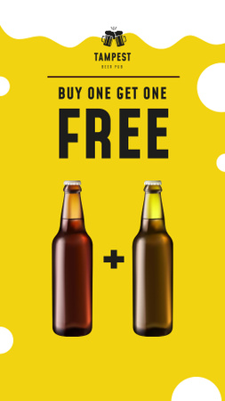 Pub Offer Pouring Beer in Glass Instagram Story Design Template