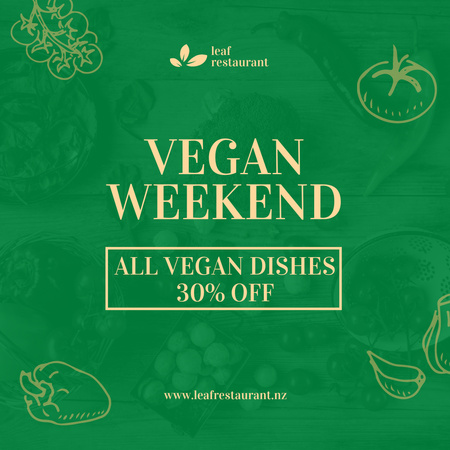 Vegán hétvégi ételek Instagram tervezősablon