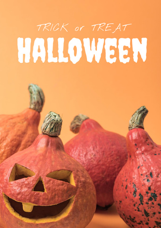 halloween pozdrav s strašidelné dýně Poster Šablona návrhu
