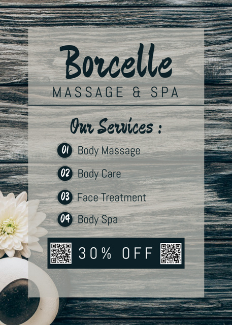 Discounts on Spa and Massage Services Flayer Modelo de Design