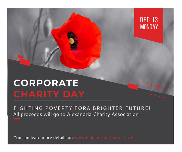 Szablon projektu Announcement of Corporate Charity Event Large Rectangle