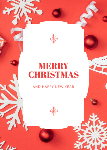 Christmas And New Year Congratulations Postcard 5x7in Vertical Šablona návrhu
