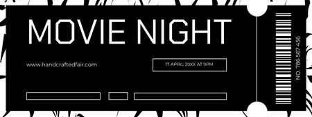 Cinema Night Announcement on Black Ticket Design Template