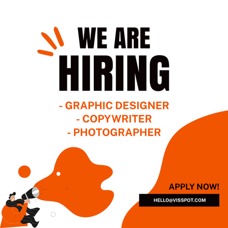 Designvorlage Designer copywriter photographer hiring für Instagram