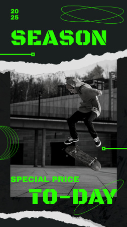 Skateboarding equipment retail Instagram Story Design Template