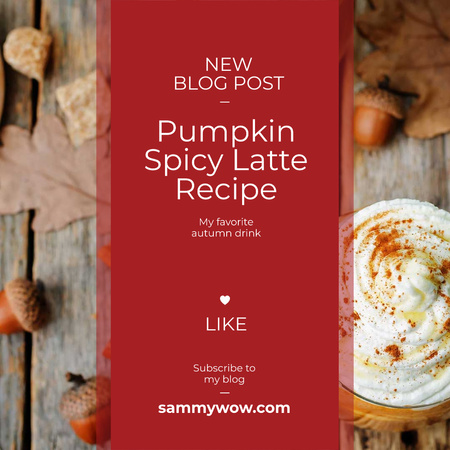Pumpkin spice latte recipe Instagram AD – шаблон для дизайну