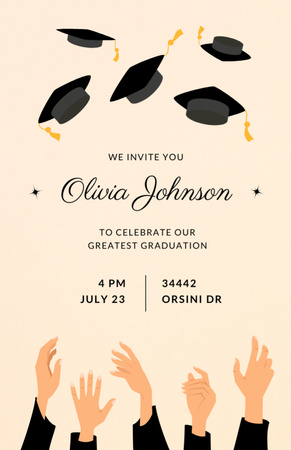 Designvorlage Graduation Party Announcement With Illustration für Invitation 5.5x8.5in