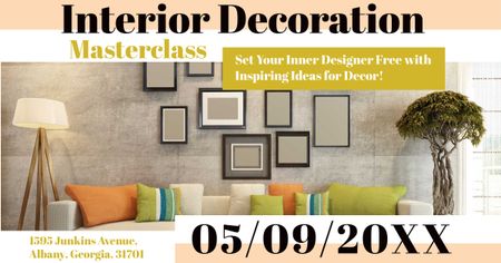Interior decoration masterclass with Modern Room Facebook AD Design Template