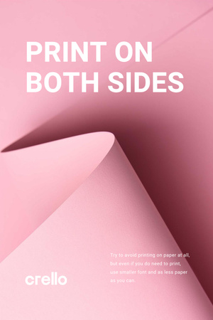 Plantilla de diseño de Concepto de ahorro de papel con hoja curva en rosa Pinterest 