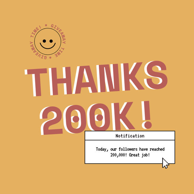 Designvorlage Thank you 200K Followers für Instagram