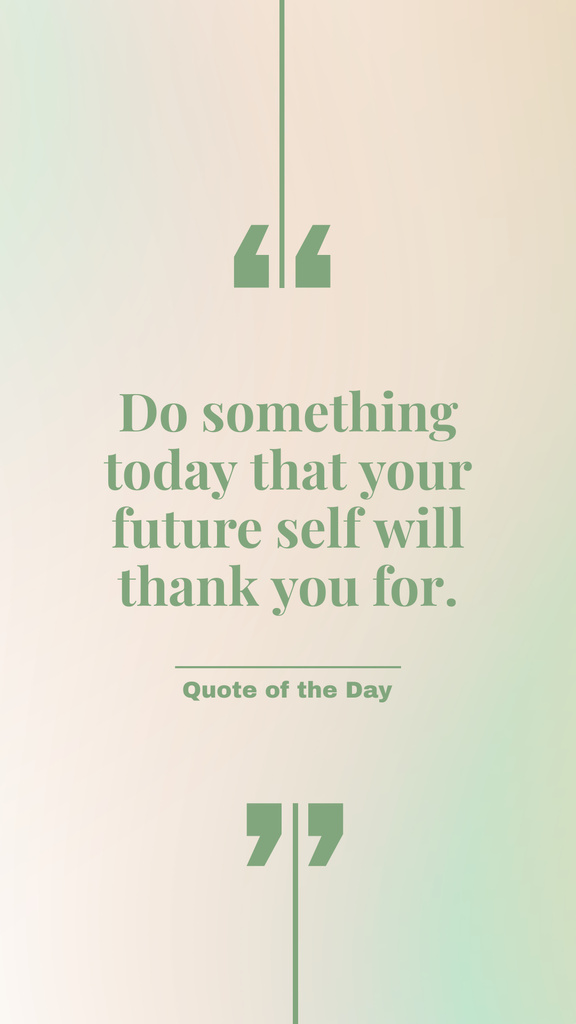 Quote about Doing Something for Future Self Instagram Story Design Template