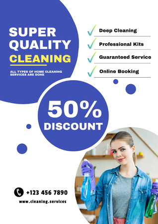  Discount for Cleaning Services Poster tervezősablon