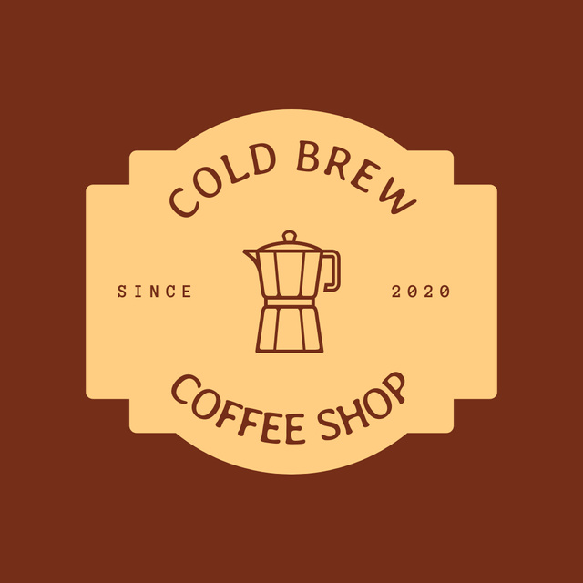 Cold Brew Coffee Shop Promotion In Brown Logo Πρότυπο σχεδίασης