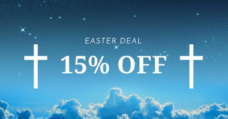 Template di design Easter Offer with Crosses in Heaven Facebook AD