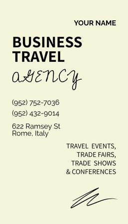 Travel Agency Ad with Street Old Buildings Business Card US Vertical Modelo de Design