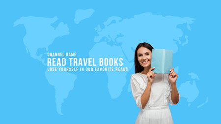 Template di design Young Woman Reading a Travel Book Youtube