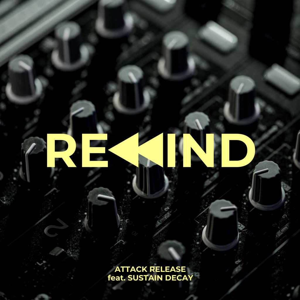 Designvorlage Rewind Album Cover Black Yellow Colors für Album Cover