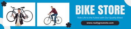 Plantilla de diseño de Oferta de Venta de Bicicletas Urbanas en Azul Ebay Store Billboard 
