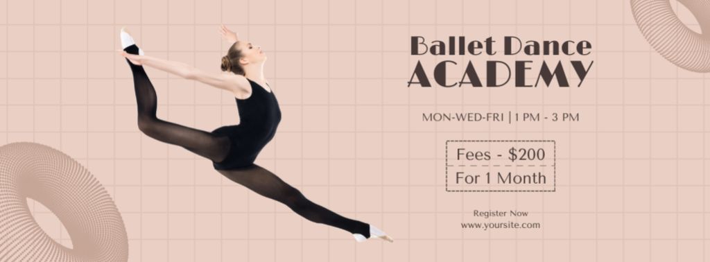 Plantilla de diseño de Promo of Ballet Dance Academy Facebook cover 