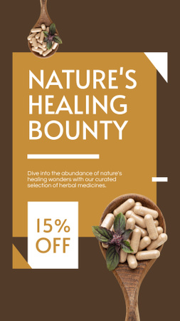 Plantilla de diseño de Remedios naturales de alta calidad a precios reducidos Instagram Story 