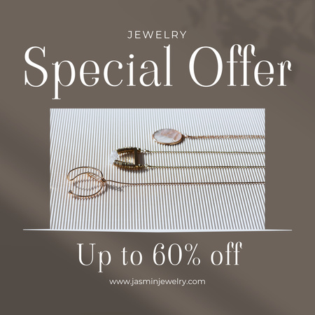 Jewelry Special Offer with Necklaces Instagram Design Template