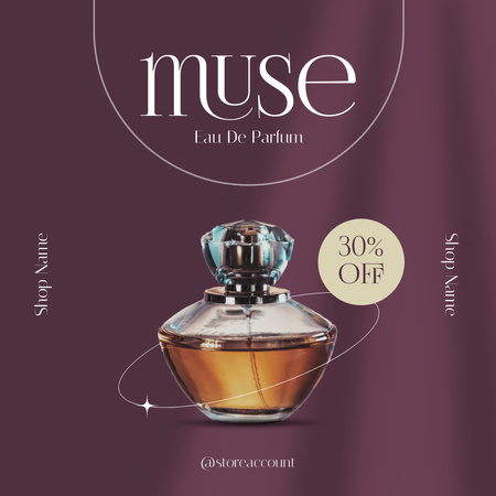 Női parfüm promóciós hirdetmény Instagram AD tervezősablon