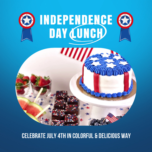 Plantilla de diseño de Independence Day Holiday Lunch Announcement Animated Post 