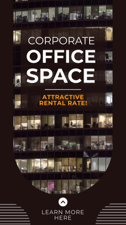 Ontwerpsjabloon van Instagram Video Story van Corporate Office Space For Rent Offer