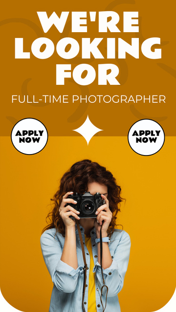 Looking for Full-Time Photographer Instagram Story Πρότυπο σχεδίασης