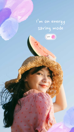 Mental Health Inspiration with Cute Girl Instagram Story Design Template