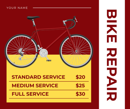 Kerékpárjavítási szolgáltatások árjegyzéke Facebook tervezősablon