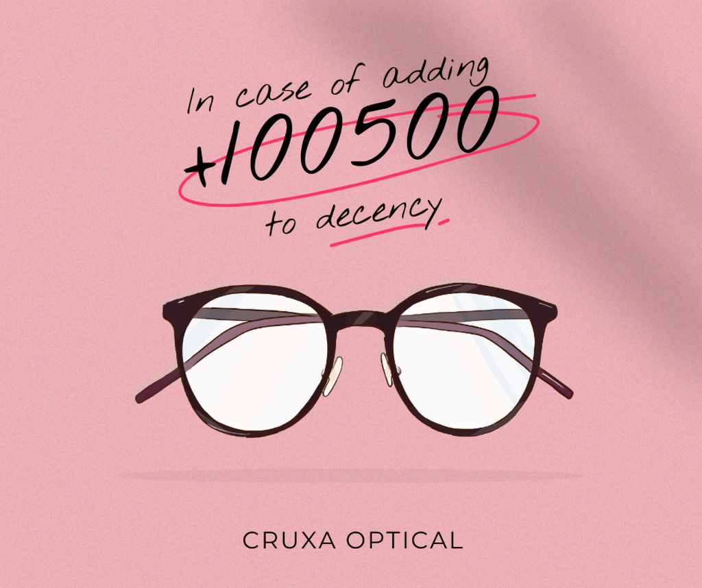 Glasses Store promotion in pink Facebook Šablona návrhu