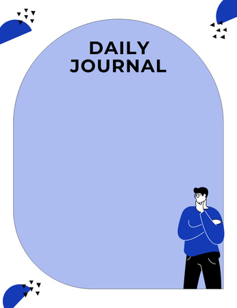 Empty Blank for Daily Journal Notepad 107x139mm Design Template