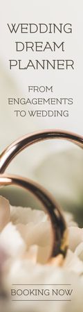 Plantilla de diseño de anillos de boda y composición de flores Skyscraper 