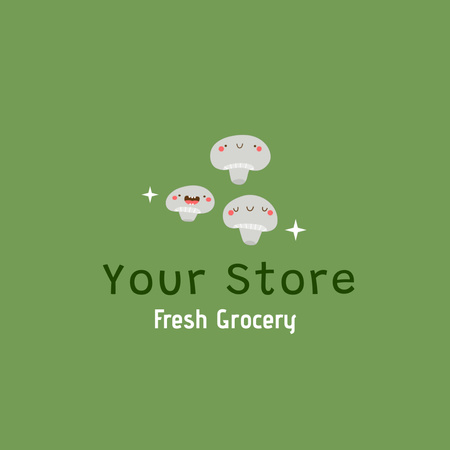 Grocery Store's Food Ad on Green Animated Logo Design Template