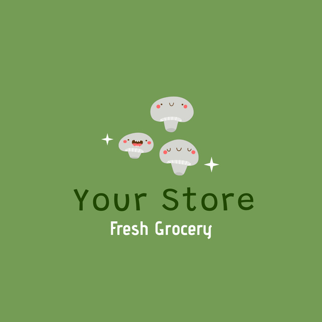 Grocery Store's Food Ad on Green Animated Logoデザインテンプレート