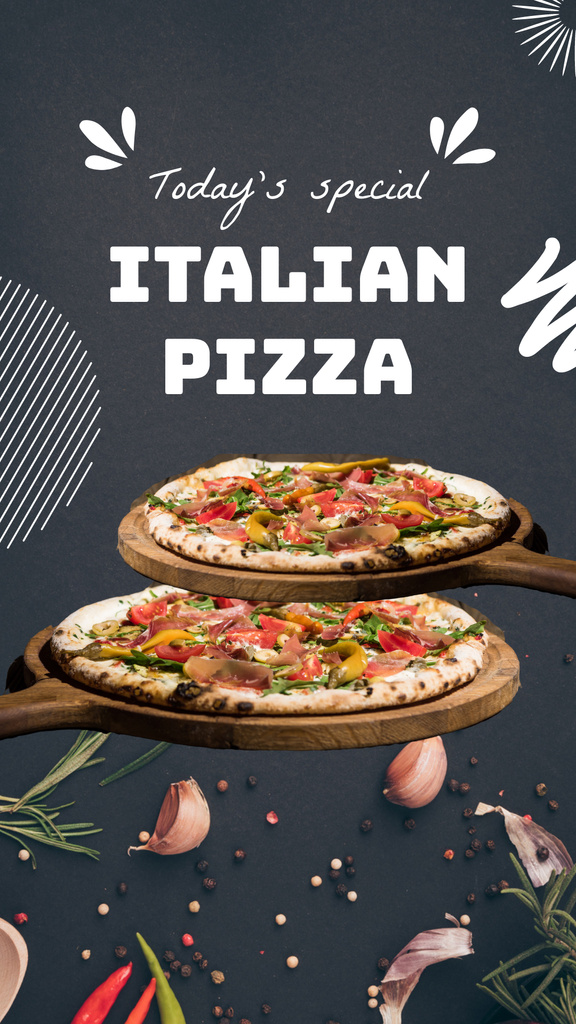 Designvorlage Special Italian Pizza Promo für Instagram Story